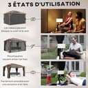 Outsunny Gazebo di lusso per terrazzo, naturale 3 x 4 m, 3 x 4 m, in policarbonato, UV50+, gazebo esterno in alluminio, impermeabile con zanzariera e tende, gazebo di lusso - 5