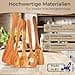 TOPANBIETER 999 Hochwertiges 5-teiliges Küchenlöffelset, Made in EU, 3 Löffel und 2 Spatel, nachhaltiges Olivenholz, langlebig und antibakteriell, Küchenhelfer-Set - 3
