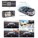 ELECTROMANIA - Dashcam Doble Cámara Coche Full HD con Pantalla y Visión Nocturna, MicroSD 32GB, Cargador USB, Soporte Ventosa, Grabación Bucle, Fácil Instalación, Batería incorporada - 3