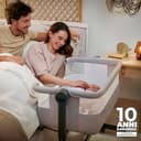 kk Kinderkraft NESTEE UP2 Culla da affiancare, Lettino Co-Sleeping, 5 livelli di regolazione dell’altezza, 4 ruote per poterlo, Facile da Montare, Accessori materasso, Morbido materiale, Grigio Claro - 2