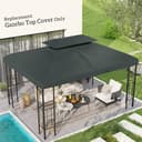 Outsunny Ersatzdach für Pavillon 3 x 4 m wasserabweisend Pavillondach mit Doppeldach Ersatzbezug für Gartenpavillon Ersatzteile aus Polyestet-Stoff Kohlegrau - 2