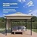 blumfeldt Grandezza Cortina - Gazebo, 3x3m, Acciaio Verniciato, Tetto & Pannelli Laterali Impermeabili, Resistente Gazebo da Esterno, Beige - 3