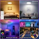 AmazeFun LED Deckenlampe 48W - Deckenlampe Dimmbar & RGBIC Nachtlicht - Smart Deckenleuchte mit Fernbedienung - Alexa/Google kompatibel, 4500lm, für Wohnzimmer, Schlafzimmer, Küche (48W-37CM) - 6