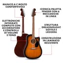 Fender CA Debut Redondo Dreadnought CE, Chitarra Acustica, Chitarra per Principianti, con garanzia di 2 anni, 2 Tone Sunburst - 2