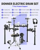 Donner DED-200 Electric Drum Set With Drum Throne/Maple Stick/Earphone/Audio Cable - 5