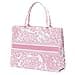 FENGJINRUHUA Fashion Luxury Cotton Canvas Tote Bag Large Capacity Jacquard Retro Exquisite, pink - 2