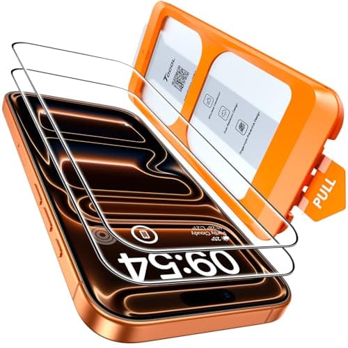 TOCOL für iPhone 17 Pro für Panzerglas 6,3 Zoll, Full Screen Automatische Installation 9H Folie Stoßfest Kratzfest Anti-Fingerabdruck Anti-Bläschen, Kompatibel mit Hülle, 2 Stück