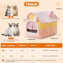 ALLSOPETS Cuccia Cane Interno e Cuccia Gatto Interno, Letto Grotta Igloo Pieghevole Caldo e Accogliente, Lavabile con Cuscino Rimovibile e Fondo Antiscivolo (Coniglietto Rosa, M) - 5