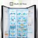 Hisense RS694N4IBE Freestanding Side-by-Side Door American Fridge Freezer 562L 91 x 178.65 x 74.3 cm (W x H x D), Black, Varnished Door, E rated - 5