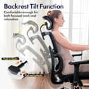 TONFARY Sedia da ufficio ergonomica in rete - Schienale alto traspirante, supporto lombare, schienale inclinabile, profondità del sedile regolabile e bracciolo 3D - Grande e alta, supporta 150 KG - 7