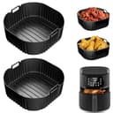 Silikonform HeißLuftfritteuse Zubehör für Philips Airfryer 5000 Serie XXL, 2 Silikonform Airfryer für Philips Airfryer XXL, Air Fryer Silikon Einsatz Backform für Philips Airfryer Dual Basket 7,2L - 1