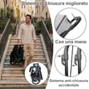 Twinly - Spacely - Passeggino Leggero 25 kg Portata, Passeggino da Viaggio Pieghevole ad una Mano, Seduta Ampia e Confortevole, Ruote Grandi Ammortizzate, Cappottina XXL e Parapioggia (Nero) - 6