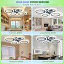 Caufloce Modern Smart Plafoniera Led Soffitto con Telecomando e App, Lampadario Dimmerabile da 48W, 3 Temperature di Colore, Modalità Memoria e Timer, Adatta Per Camera da Letto, Soggiorno, Nero - 7