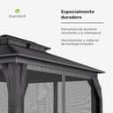 Blumfeldt Cenador 4x3m, Cenador Jardín con Techo de Acero Galvanizado y Cortinas, Armazón de Aluminio, Mosquitera Incluida, Fácil Montaje, Resistente al Clima, Gazebo para Exterior - 6