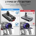 Morpilot 8000 mAh Batería con Clip para Dyson V11 y V15, Compatible con Outsize Absolute+ Animal Torque Drive Total Clean Extra, V15 Detect Absolute SV14 SV16 SV18 SV22 - 4