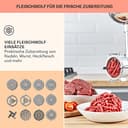 Klarstein Knetmaschine Küchenmaschine mit Fleischwolf, 1800W Teigmaschine Klein, 6 Stufen, Schneebesen Rühr- & Knethaken, Planetenrührwerk, Rührmaschine mit Mixer, Küchenmaschinen mit 5L Schüssel - 7