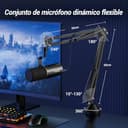 TONOR PC Microfono Dinámico Gaming con Brazo Soporte, Profesional Micrófono USB/XLR para Juegos, Podcasting, Streaming, Estudio, Vocal Grabación, Mic cardioide con 3.5mm Jack, Botón Mute, TD510+ - 9