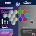 KIMIMARA Pannelli LED Luci Esagonali Parete - Smart RGB Hexagon Lampada Muro Controllo App e Touch - Gaming accessori Light Sincronia Musica Componibili Luce per Stanza Wall - 4