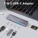 ZanBix USB C Hub, 7-in-2 USB Adaptador para MacBook Pro Air Thunderbolt 4 Dock HDMI 4K, 100W PD, 40Gbps, USB-C 3.0, 2 USB-A 3.0, Lector Tarjetas SD/TF, Compatible con MacBook M1/M2/M3/M4 - 2