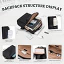 GOLF SUPAGS Mochila Mujer Hombre de Piel Sintética, Elegante Mochila Ordenador Portatil de 15.6 Pulgadas, Mochila Viaje Multifuncional Resistente al agua, para Universidad, Trabajo, Viajes (Negro) - 4