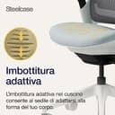 Sedia da ufficio ergonomica Steelcase Series 1 con supporto lombare LiveBack e braccioli 4D Storm Cloud; Prodotto in Europa - 7