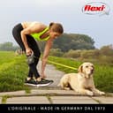 Flexi Giant Professional - Guinzaglio avvolgibile a fettuccia, Per cani fino a massimo 50 kg, Nero/Neon, L - 10m - 10