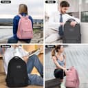 Lahrma Travel Backpack Womens, Lightweight 14 Inch Laptop Rucksack Bag for Men, Splash-proof & Casual Daypacks for School College Work (Black) - 7