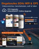 VANTRUE E3 3 Lens 2.7K Dashcam mit 5GHz WiFi, 1944P+1080P+1080P Dash Cam, Sprachsteuerung Dashcam Auto Vorne Hinten, IR Nachtsicht, 24Std. Puffer Parkmodus Dashcams, Loopaufnahme, Max 512G - 4