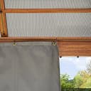 TOOLPORT Gazebo da giardino 3x4 m look quercia, tetto ca. 8mm policarbonato, 4 teli laterali color grigio - 6