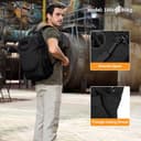 HUNTVP 25L Rucksack Herren Sportrucksack Motorrad Wasserdicht Schulrucksack Mini Tagesrucksack Militär Daypack Backpack Wanderrucksack für Arbeit Outdoor Sport Fitness Wandern - Schwarz - 6