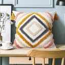 YULUOSHA Dekorative Boho werfen Kissenbezüge weichen Plüsch Couch Kissenbezüge für Haus Lumbal gewebt natürliche Beige Kissen Fall texturierte gestreift gewebt (E, 45x45cm) - 2