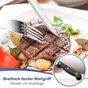 Besteck Set 6 Personen, Bastwe 36 teiliges Edelstahl Besteckset mit Steakmesser, Hochwertiges Messer Gabel Löffel für Familie/Party/Hotel, Hochglanzpoliert & Spülmaschinenfest - 4