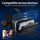 XWP Visore Realtà Virtuale 3D Per Smartphone, Occhiali VR Con Cuffie, Lenti HD Anti Luce Blu, Compatibile con iPhone & Android (4,7–6,8"), Esperienza Di Gioco&Film, Regalo Festivo Per Amici E Famiglia - 5