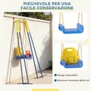 AIYAPLAY 3 in 1 Altalena da Giardino per Bambini, Altalena per Neonato da Interno e Esterno, Altezza Regolabile, Supporti in Acciaio Pieghevoli, Cintura Sicurezza, Facile Montare, 9 Mesi-8 Anni, Blu - 8