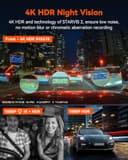 VANTRUE N4 Pro 4K 3 Channel Dash Cam 5G WiFi GPS, STARVIS 2, 4K+1080P+1080P Front and Rear Inside Triple Car Camera 3CH HDR, Night Vision, Voice Control, 24/7 Buffered Parking Mode, Support 512GB - 3