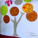 Generico Cuscino Arredo Artigianale in Cotone e Lino - Federa Decorativa con Albero della Vita in Applique e Fiore Ricamato a Mano per divano e camere della casa - Quadrato, 47x47 cm, Fatto a Mano - 3