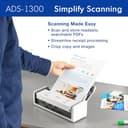 Brother ADS-1300 Compact Desktop Scanner | Scan Speeds of Up to 30ppm | Single Pass Double-Sided Scanning - 4