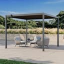 PRIMEYARD Pergola 3x3 m Pfosten und Lamellendach aus Stahl - anthrazitfarbene Terrassenüberdachung - 2