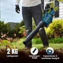 GEVEELIFE Soffiatore a batteria per foglie 18V, 257 km/h Soffiatore elettrico per foglie con 3 velocità e 2 batterie da 5,2Ah – Soffiatore per foglie senza fili per giardino, foglie, polvere e neve - 5