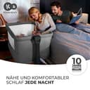Kinderkraft Neste Grow 3 in 1 Babybett, Beistellbett Baby, Kinderbett ab Geburt für 2 Jahre, mit Matratze Transporttasche Rollen, Höhenverstellung in 5 Stufen, verstellbaren Matratzenwinkel, Grau - 2