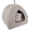 Docatgo Pet Tent Cave Igloo Bed for Cats/Small Dogs - 38x38x40cm 2-In-1 Cat Tent/Cat Bed House with Removable Washable Cushion Pillowslip - Microfiber Indoor Outdoor Pet Beds - 1