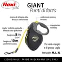 Flexi Giant Professional - Guinzaglio avvolgibile a fettuccia, Per cani fino a massimo 50 kg, Nero/Neon, L - 10m - 6