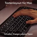 Logitech MX Keys Mini für Mac – minimalistische kabellose Tastatur für MacBook Pro, MacBook Air, iMac, iPad, Bluetooth, Tasten mit Hintergrundbeleuchtung, USB-C, flüssiges Tippen, DEU QWERTZ - Grau - 2