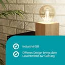 EGLO Tischlampe Prestwick 2, Deko Tischleuchte, Nachttischlampe Würfel aus Holz in Natur, FSC100HB, Tisch Lampe für Wohnzimmer und Schlafzimmer, E27 Fassung - 3