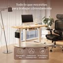FLEXISPOT Escritorio Elevable Eléctrico Mesa Escritorio con Tablero140x60cm, Standing Desk, Mesa Elevable con 2 Ganchos, Portavasos y Organizador de Cables, 4 Botones de Memoria, para Oficina & Hogar - 2