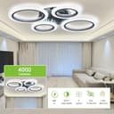 Caufloce Modern Smart Plafoniera Led Soffitto con Telecomando e App, Lampadario Dimmerabile da 48W, 3 Temperature di Colore, Modalità Memoria e Timer, Adatta Per Camera da Letto, Soggiorno, Nero - 3