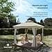blumfeldt Mondo Dual - Gazebo, 3x3, Doppio Tetto & Zanzariere, Telaio in Metallo Antiruggine, Tende per Privacy, Resistente Gazebo da Esterno, Facile da Montare, Beige - 2