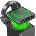 Kosker Xbox Series X Cooling Fan Dust Cover with Auto Mode, Xbox Series X Fan with 9 RGB Lights, Built-in AUTO Adjustable Fan Cooling System, XBX Serie X Cooling Stand with Headset Holder - 1