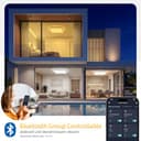 Deckenlampe, 24W LED Deckenleuchte Dimmbar mit APP, 3000-5000K Warmweiß/Naturweiß/Kaltweiß Modern lampe eckig mit Nachtlicht, Badezimmer Lampe decke für Bad Wohnzimmer Küche Flur Schlafzimmer, 32CM - 6