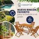 CASARIA® Conjunto Muebles Jardín Set Mesa 4 Sillas Plegable Juego Comedor 5 Piezas Madera Acacia FSC® Resistente Terraza Patio Balcón 120x70x75cm - 4